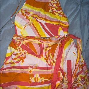 Emilio Pucci Lilly Print Crop Top, Lilly Print Mini Wrap Skirt